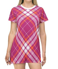 Barbiecore Plaid Tartan Mini Dress CL30