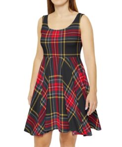 Plaid Pattern Women's Skater Dress CL27