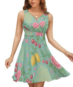 Summer Flower Sleeveless High Waist Dress CL22