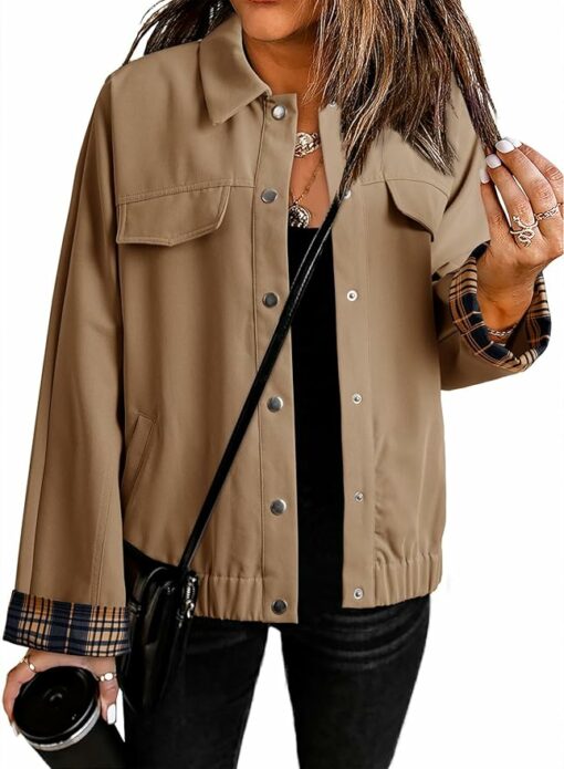 Color Blocked Sleeves Fall Casual Jacket CL5 - Image 2
