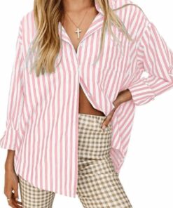 Light Pink Striped Long Sleeve Shirt CL18