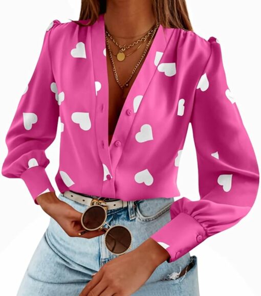 Pink Heart Long Sleeve Shirt CL25