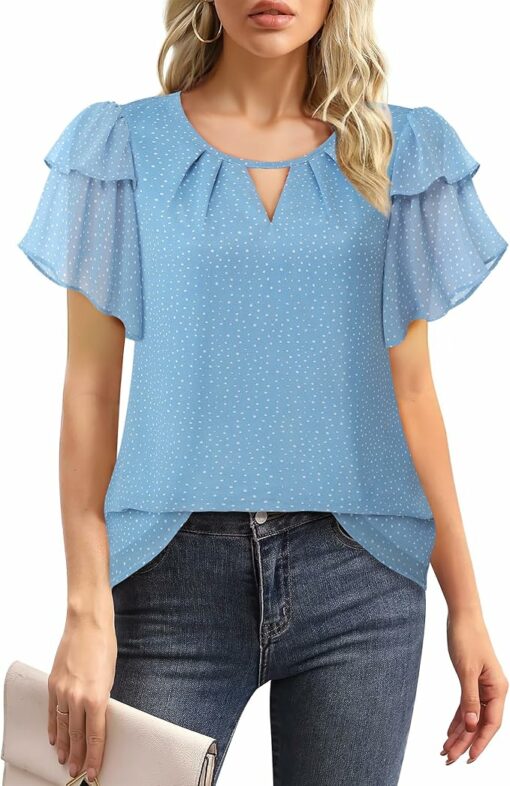 Puff Ruffle Short Sleeve Top CL17