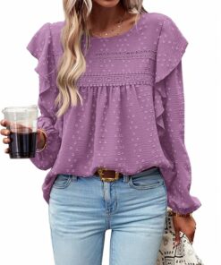 Ruffle Swiss Dot Crochet Top CL29