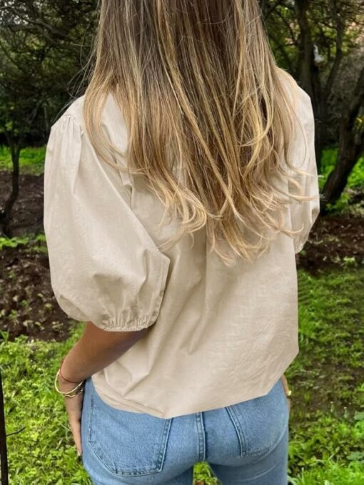 Short Puff Sleeve Top CL14 - Image 2