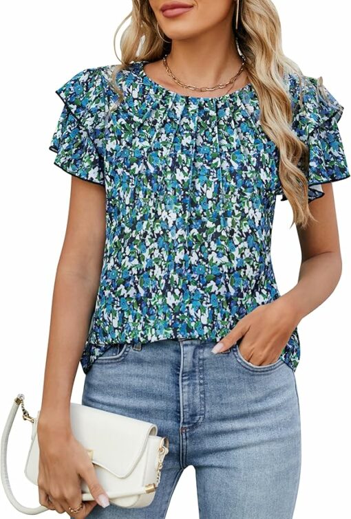 Women Dressy Floral Top CL40