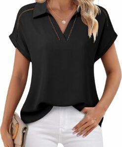 Women's Short Sleeve Chiffon Blouses CL37