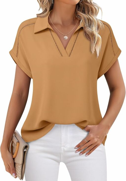 Women's Short Sleeve Office Top CL36