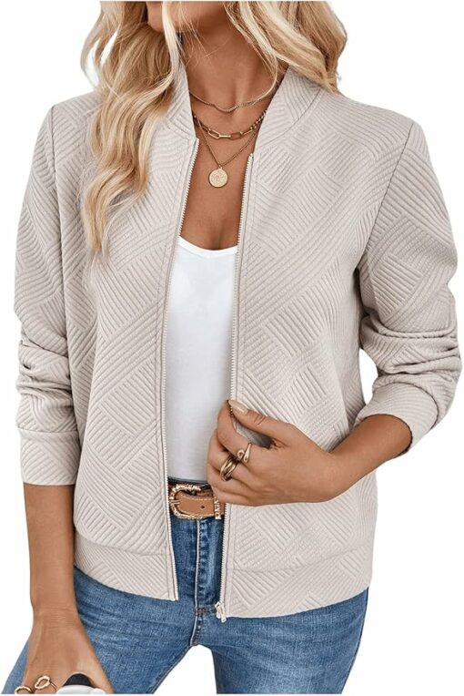 Women's Zip Up Textured Jacket CL9