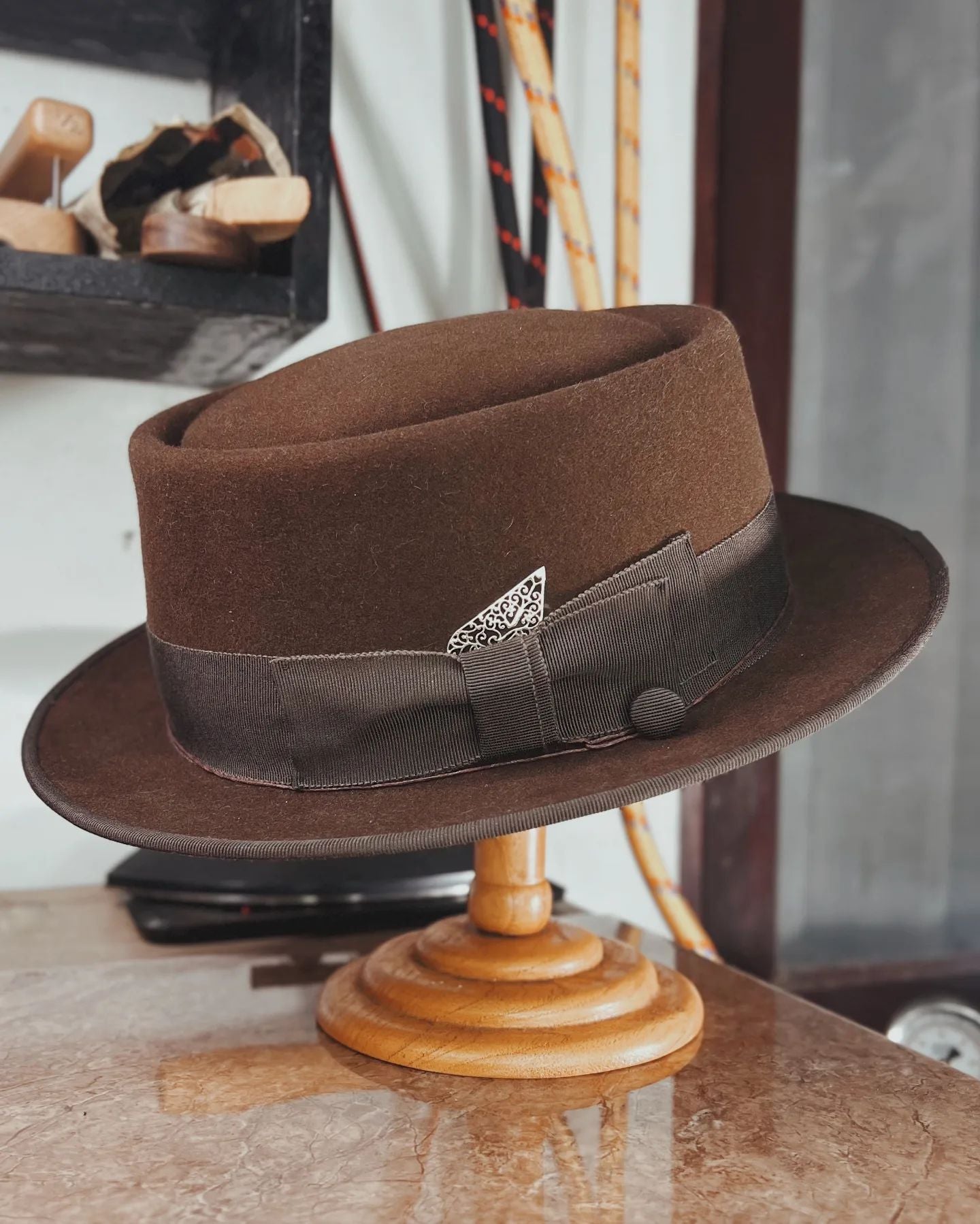 Classic Felt Pork Pie Hat - Image 12