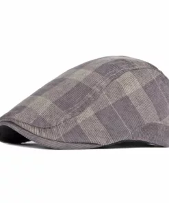 Corduroy Plaid Flat Cap