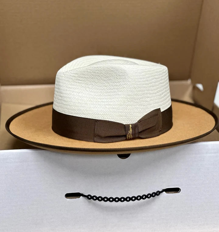 Effortless Class Two Stone Straw Felt Fedora Hat-Camel - Image 2