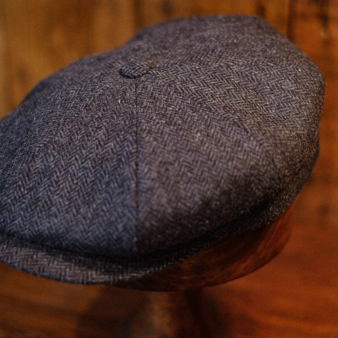Eight Piece Blue Retro Wool Newsboy Cap - Image 4
