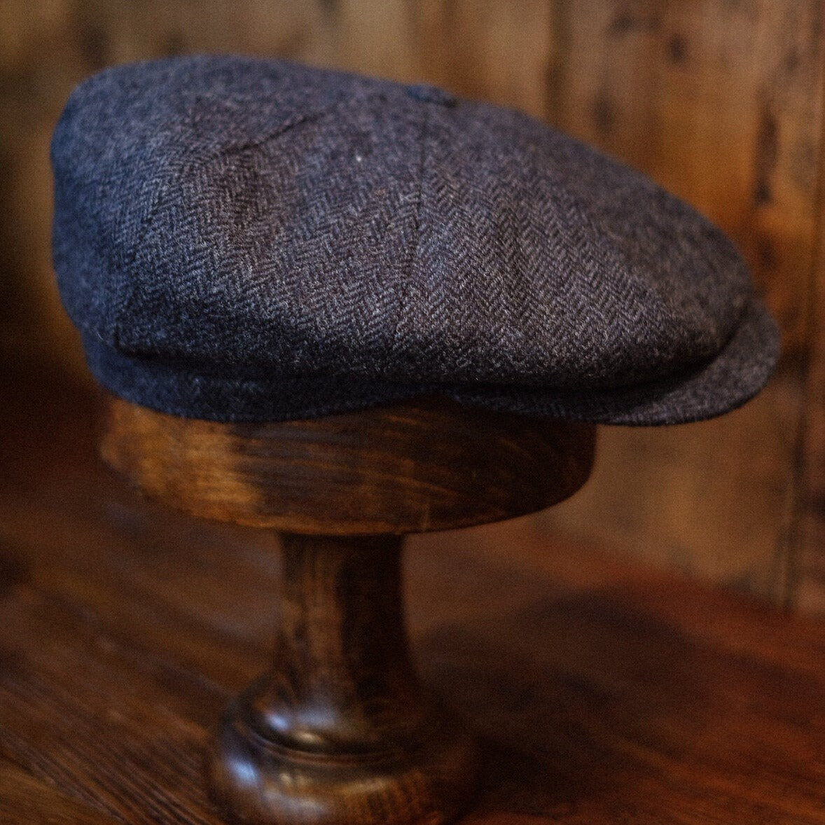 Eight Piece Blue Retro Wool Newsboy Cap - Image 5