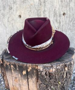 Mulled Wine Vintage Felt Wide Brim Hat