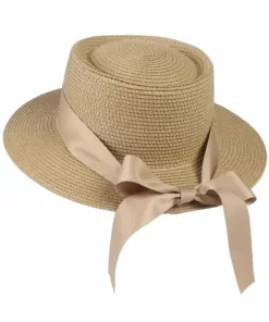 Ribbon Wide Brim Panama Summer Hat