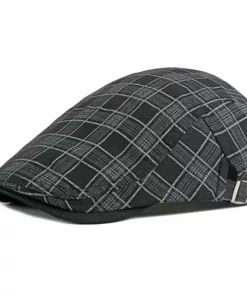 Spring Summer Plaid Thin Breathable Cotton Forward Flat Cap