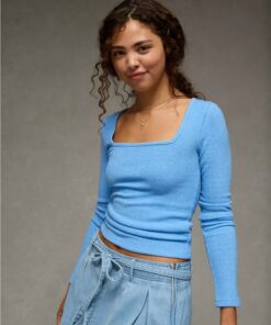 Long Sleeve Square Neck T-Shirt Cl57